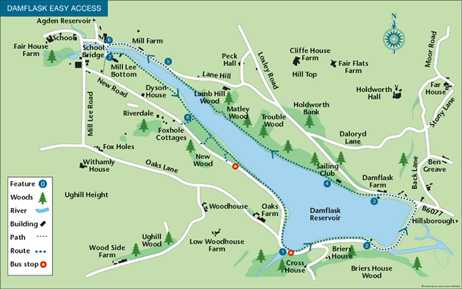 Route Map - Damflask Reservoir Walk