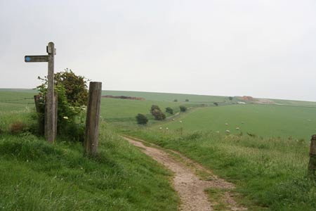 Heading East along the South Downs Way near Chantry Hill
