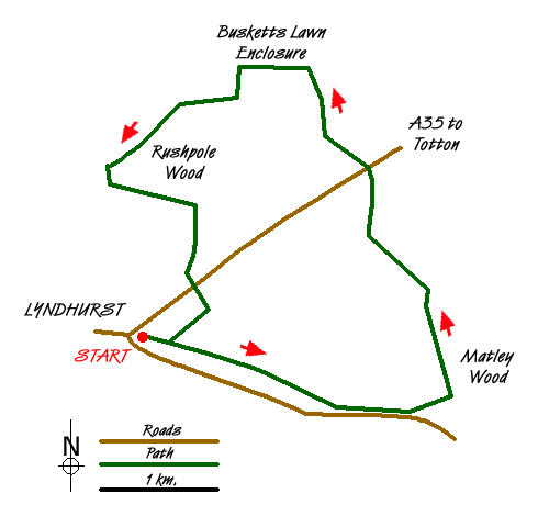 Route Map - Lyndhurst Circular Walk