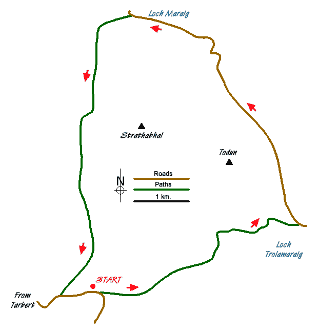 Route Map - Urgha Beag Circular from near Tarbert
 Walk