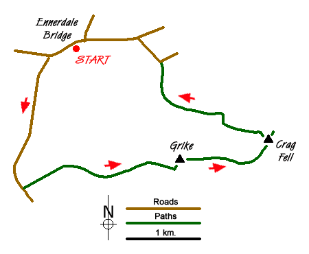 Route Map - Grike & Crag Fell
 Walk