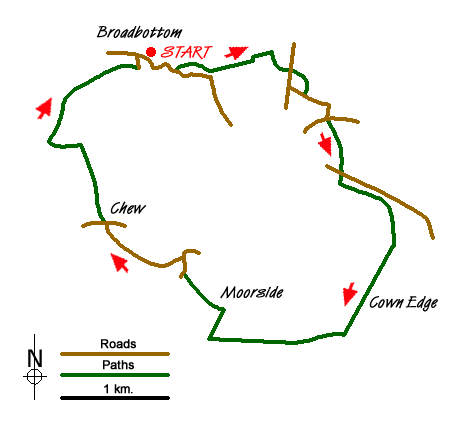 Route Map - Cown Edge
 Walk