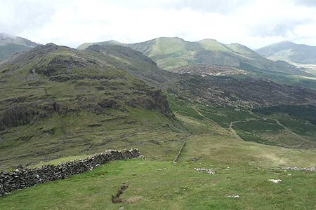 The view north from Meol Hebog towards the Nantlle Ridge