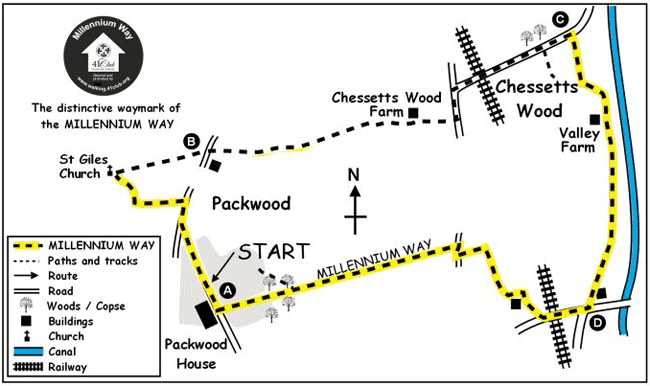 Route Map - Packwood House Circular Walk