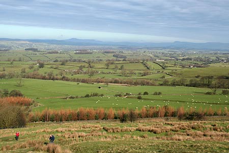 View over Ribble Valley to Three Peaks