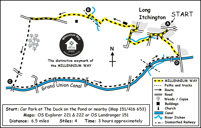 Route Map - Long Itchington Circular Walk
