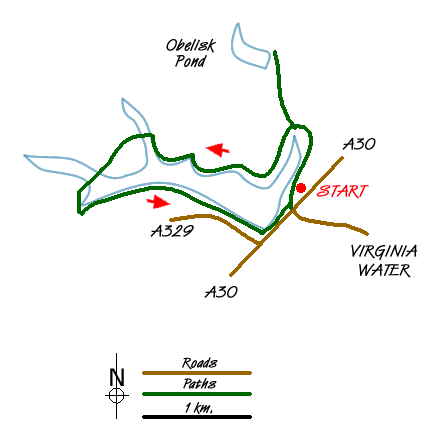 Route Map - Circuit of Virginia Water Walk