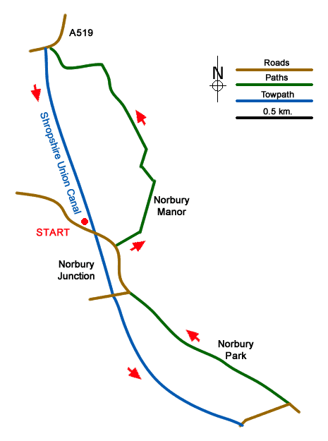 Route Map - Norbury Junction Circular Walk