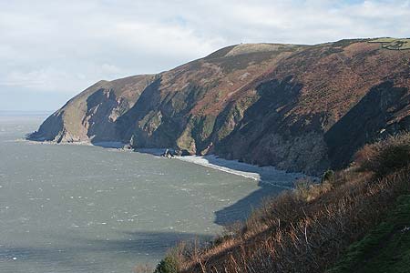 Leaving Lynmouth the view ahead to Foreland Point