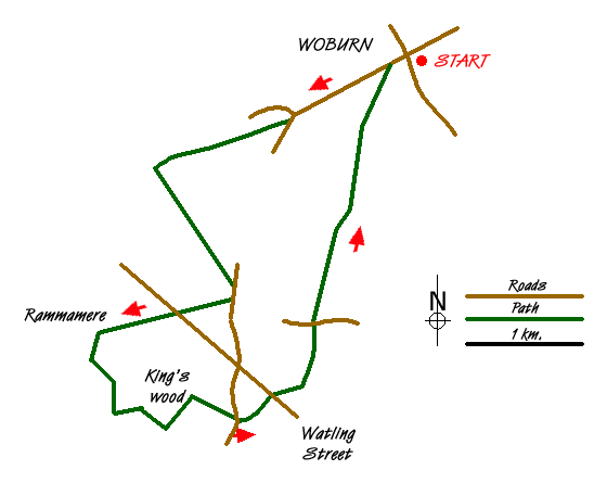 Route Map - Woburn Circular Walk