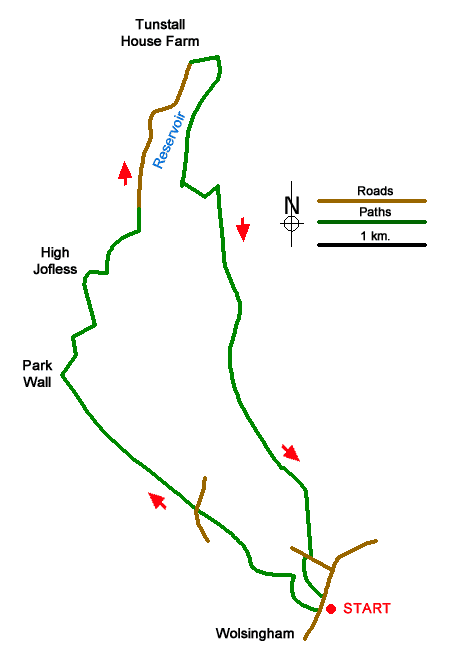 Route Map - Tunstall Reservoir Walk
