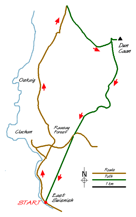 Route Map - Dun Caan, Isle of Raasay Walk