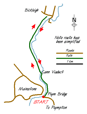 Route Map - The Plym Valley Walk