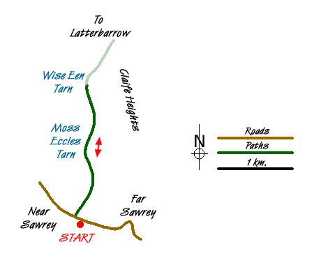 Route Map - Claife Heights & Near Sawrey Walk