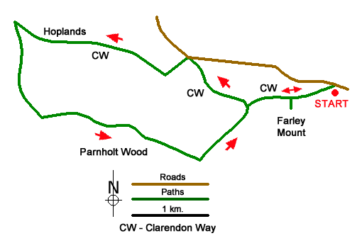 Route Map - Farley Mount Circular Walk