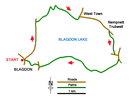 Route Map - Blagdon Lake Walk