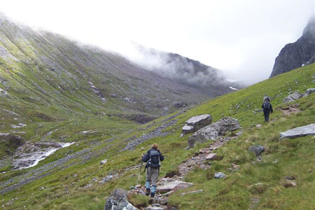 Coire Leis with CMD arete in cloud