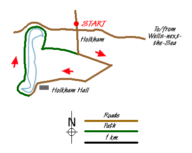 Route Map - Holkham Park circular Walk