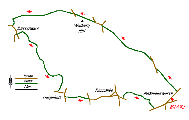 Route Map - Hampshire and Berkshire Heights Walk