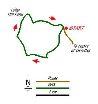 Route Map - Wyre Forest National Nature Reserve, Bewdley Walk