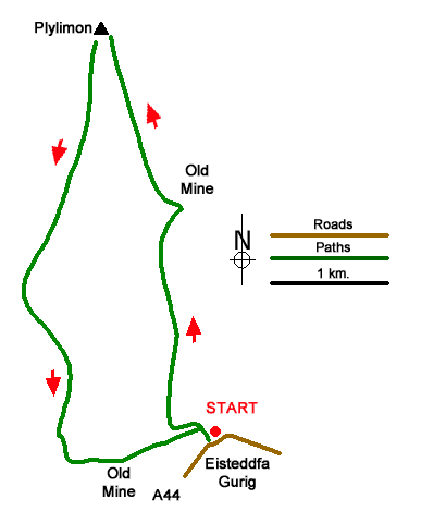 Route Map - Plynlimon Circular Walk