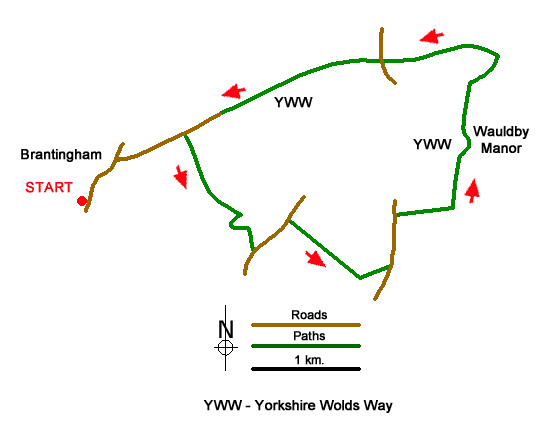 Route Map - Brantingham & Elloughton Dale Walk