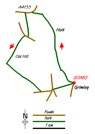 Route Map - Severn Valley from Grimley Walk