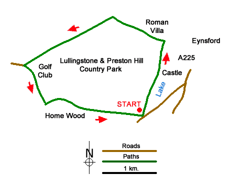 Route Map - Lullingstone Castle Circular Walk