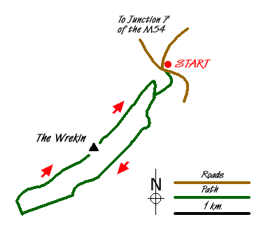 Route Map - Wrekin Circular Walk