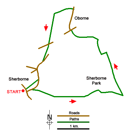 Route Map - Sherborne Park & Oborne Walk