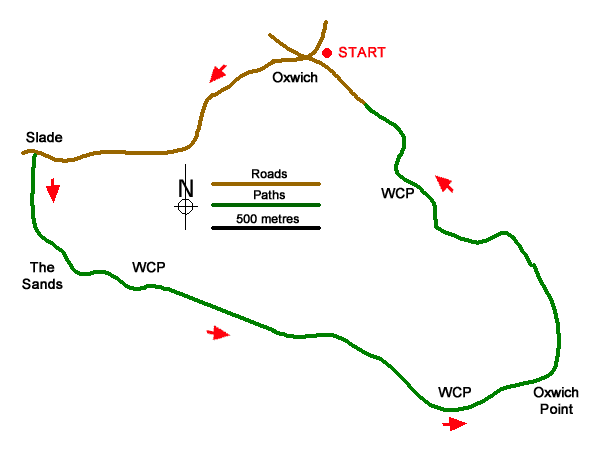 Route Map - Oxwich Point Circular from Oxwich Walk