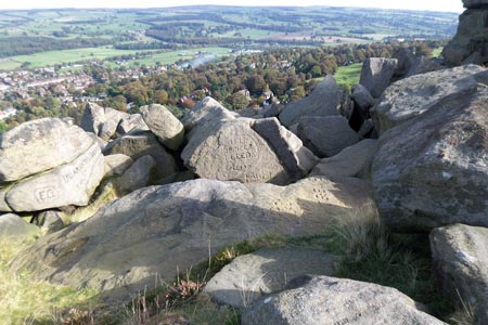 View of Wharfedale above Cow & Calf Rocks