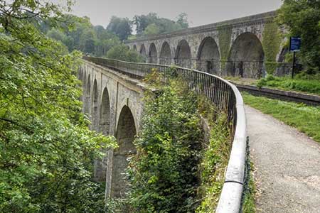 The Chirk Aqueduct and railway viaduct