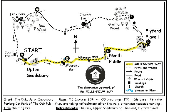 Route Map - Upton Snodsbury Circular Walk