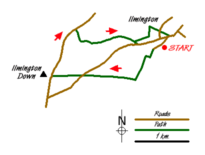 Route Map - Ilmington Down Walk