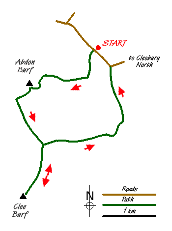 Route Map - Clee Hills Walk