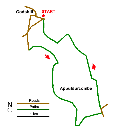 Route Map - Appuldurcombe Circular Walk