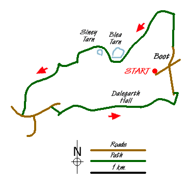 Route Map - Blea Tarn & Eskdale Green Walk
