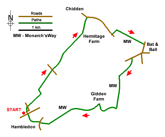 Route Map - Hambledon Circular Walk