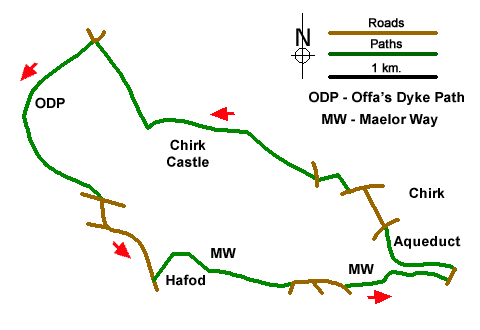 Route Map - Chirk Castle & Ceiriog Valley Walk