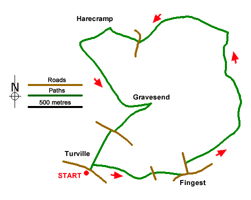 Route Map - Turville Circular Walk