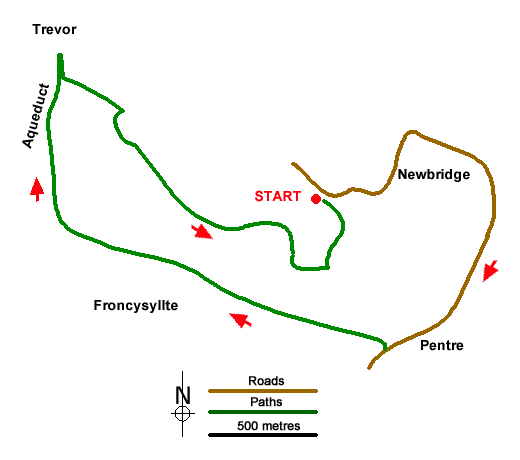 Route Map - Pontcysyllte Aqueduct Circular
 Walk