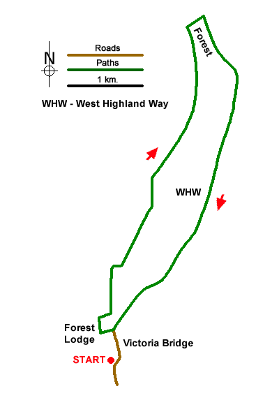 Route Map - Old Military Road from Victoria Bridge Walk