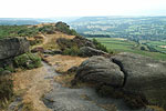 The view into the valley from Froggatt Edge