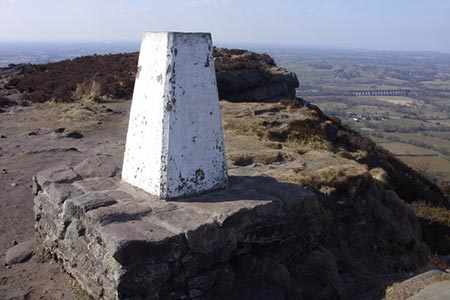 Trig pillar on the summit of The Cloud