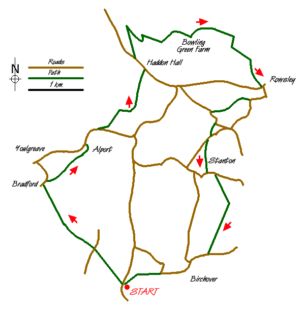 Route Map - Robin Hood's Stride & Stanton Moor Walk