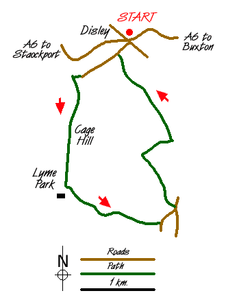 Route Map - Lyme Park & Dissop Head Walk