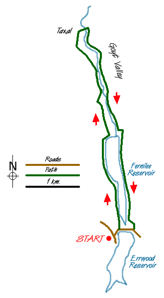 Route Map - Fernilee Reservoir, Goyt Valley Walk