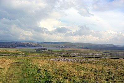 Malham Tarn seen on the approach from Gorbeck