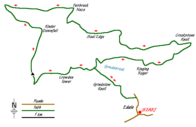 Route Map - The Kinder Edges Walk
